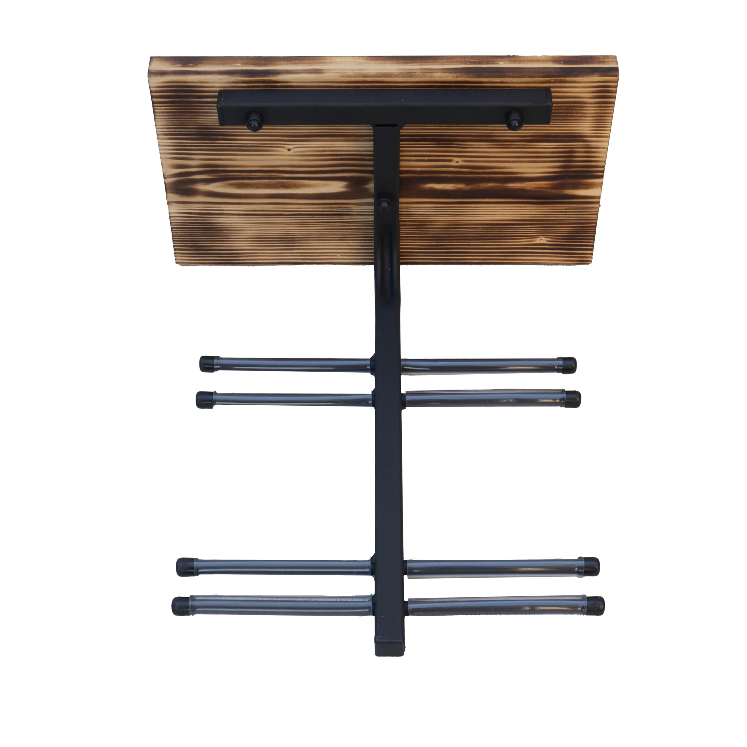QLS Support de ski N4 mural pour 4 paires de 37 cm en acier et bois - Patère en bois - Pour marche nordique et trekking - Porte-skis