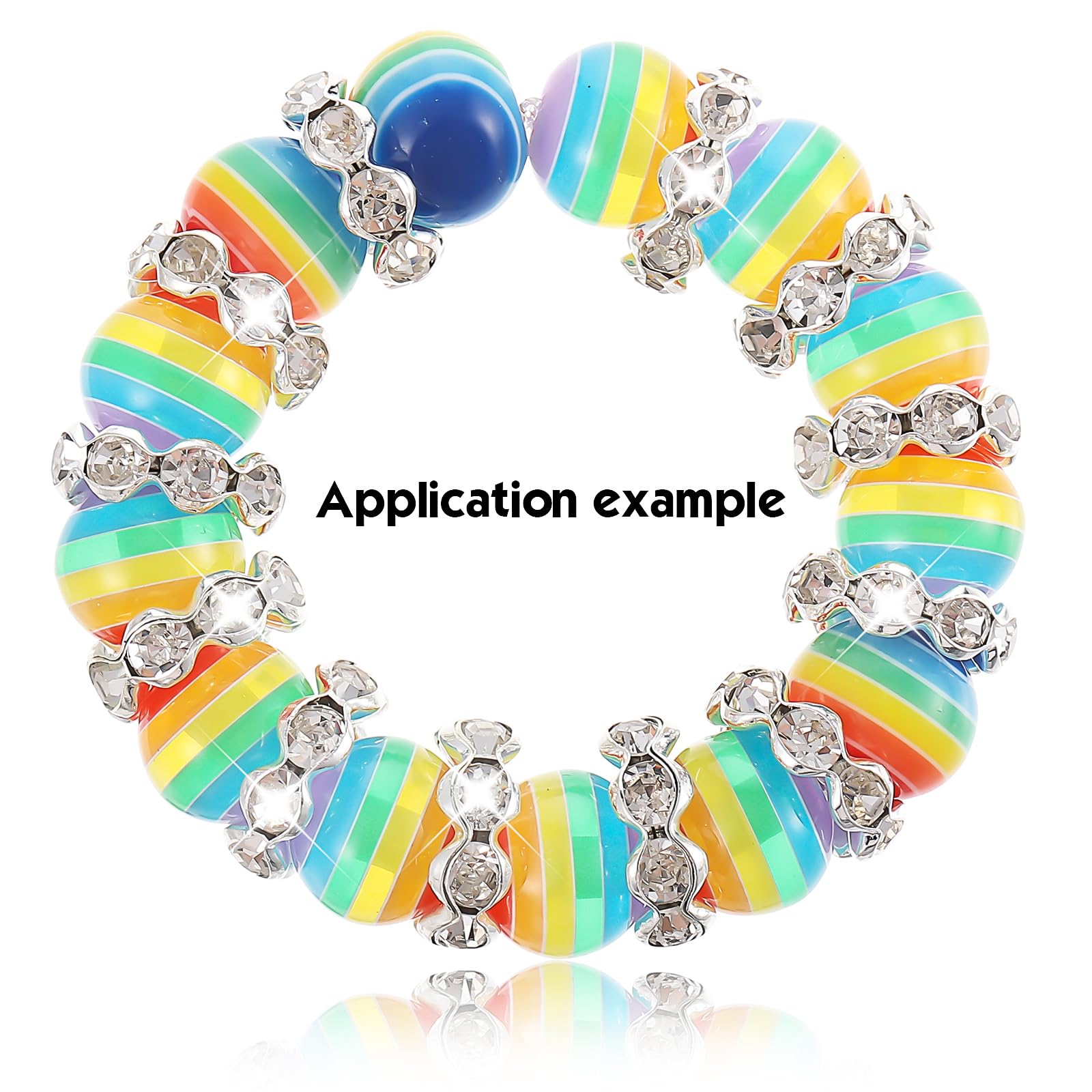 100 Perle Distanziali Con Strass Bianchi | Foro Grande 5mm Per Gioielli Fai Da Te | Cristallo Europeo 12mm