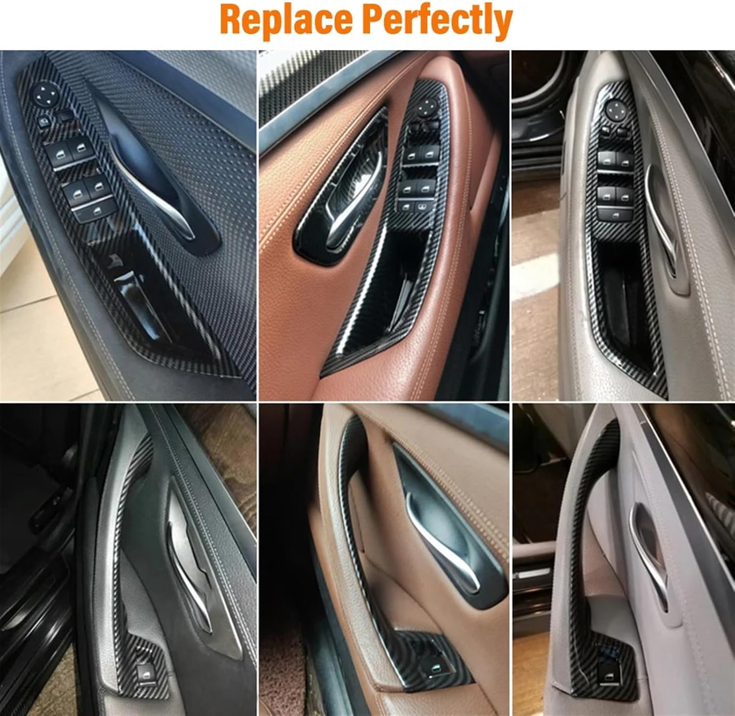 for bmws 5 Series F10 F11 F18 Left Drive LHD 7PCS Set Car Interior Door Handle(Model A Beige)