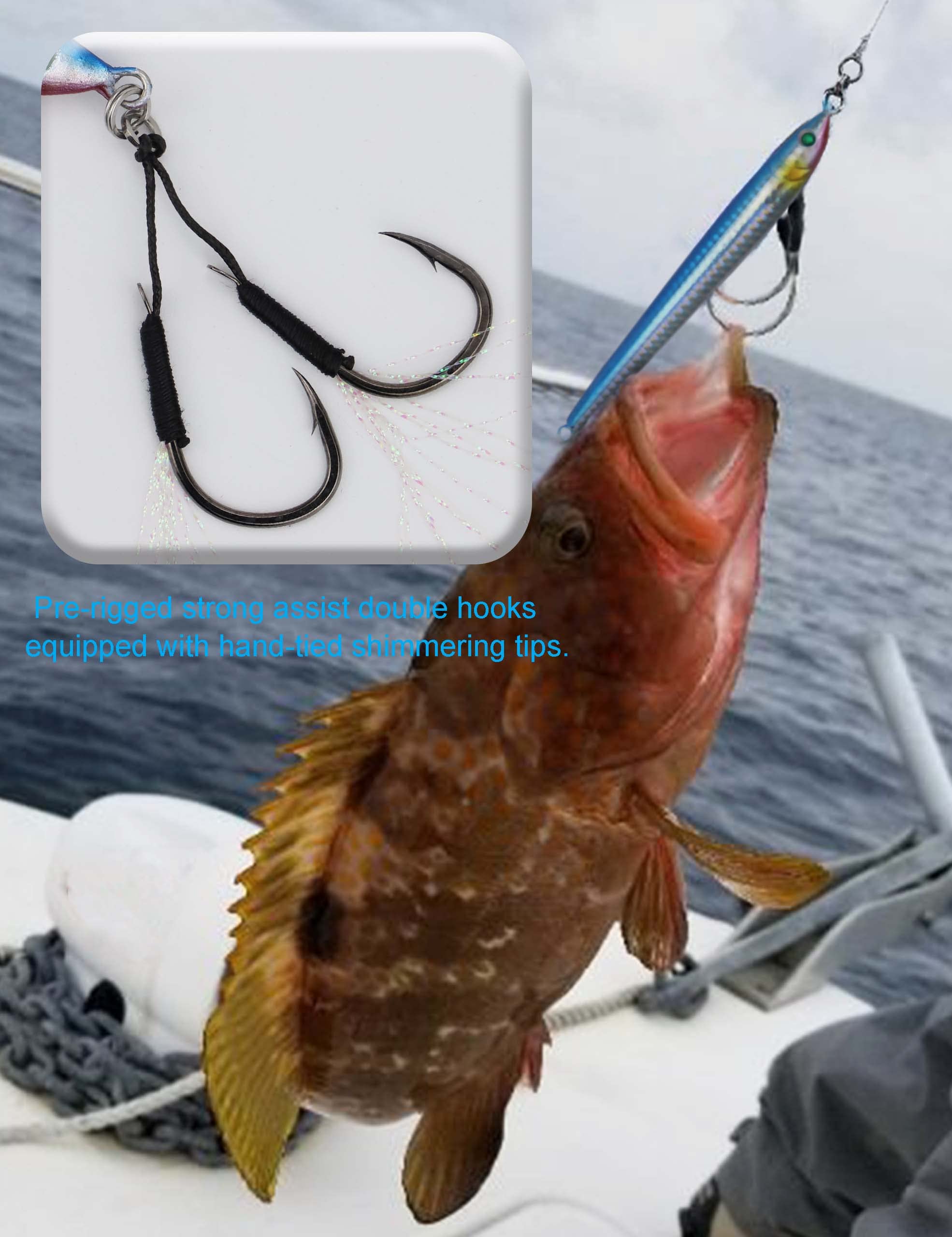 Hlotmeky Fishing Jigs Vertical Flat Jig, 2Pcs Saltwater Speed Jigs Swim Jigs for Tuna