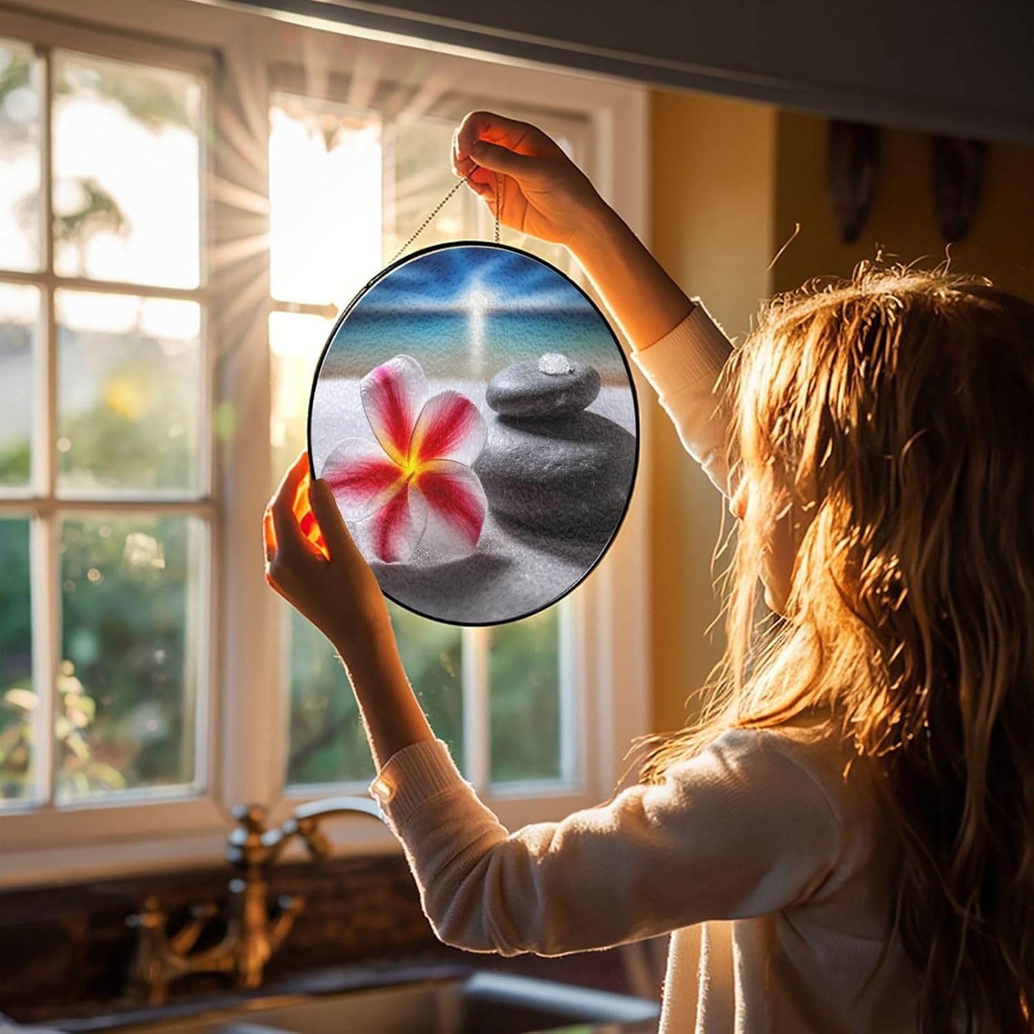 Stained Glass Window Hanging - Personalized Sun Catcher for Home Decor