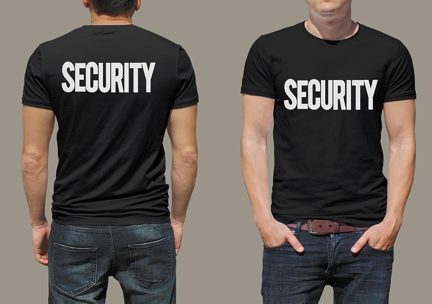 fresh tees Security Shirt 2 Sided Front Back Print | Event Safety Guard Staff Tee | Graphic T-Shirt for Men - Image 2