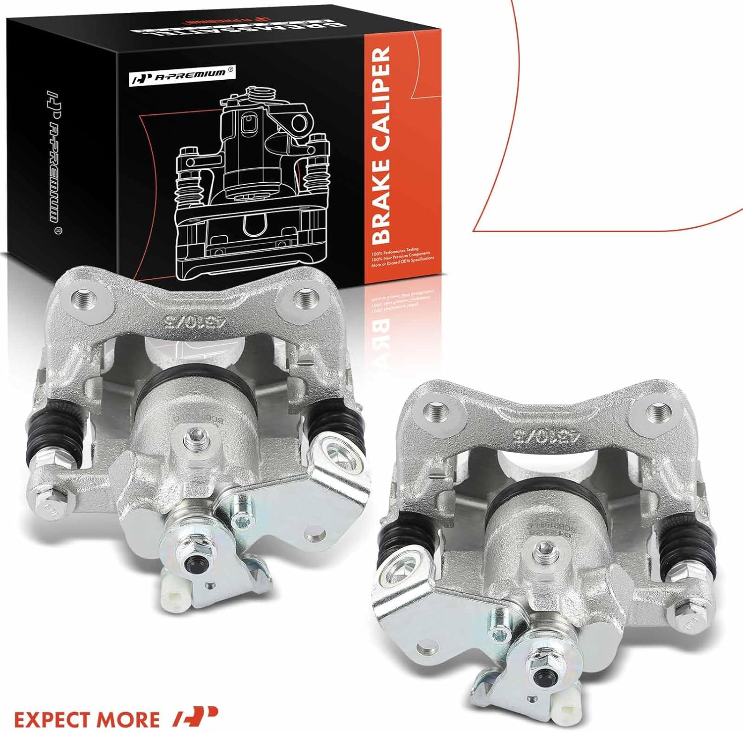A-Premium Disc Brake Calipers Assembly with Bracket Compatible with Audi A6 1995-1997, 100 1994-1994, Cabriolet 1994-1998 - Rear Driver and Passenger Side, 2-PC Set