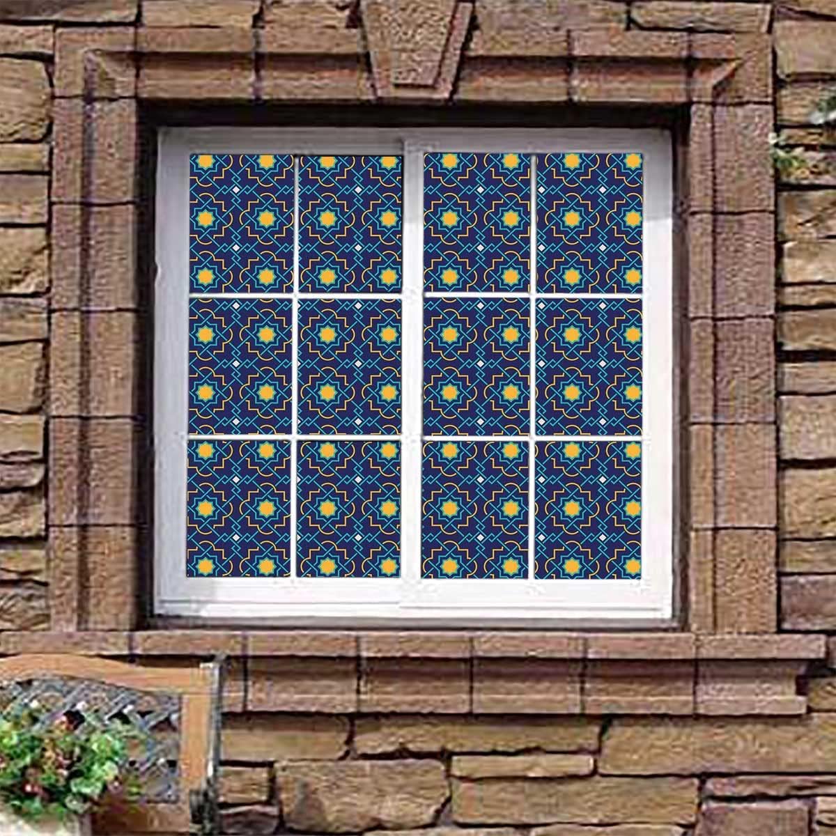 Privacy Window Film Eastern Girih Tile Self-Adhesive Privacy Glass Window Film
