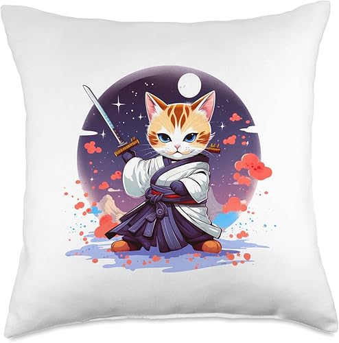 KonekoMinion Samurai Mode 2 Throw Pillow, 18x18, Multicolor