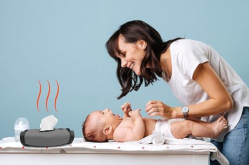 Miniatura 3 de Jokari Envoltura calentadora de toallitas portátiles ajustables para bebé. Múltiples ajustes de calor recargables por USB para una calidez suave. El