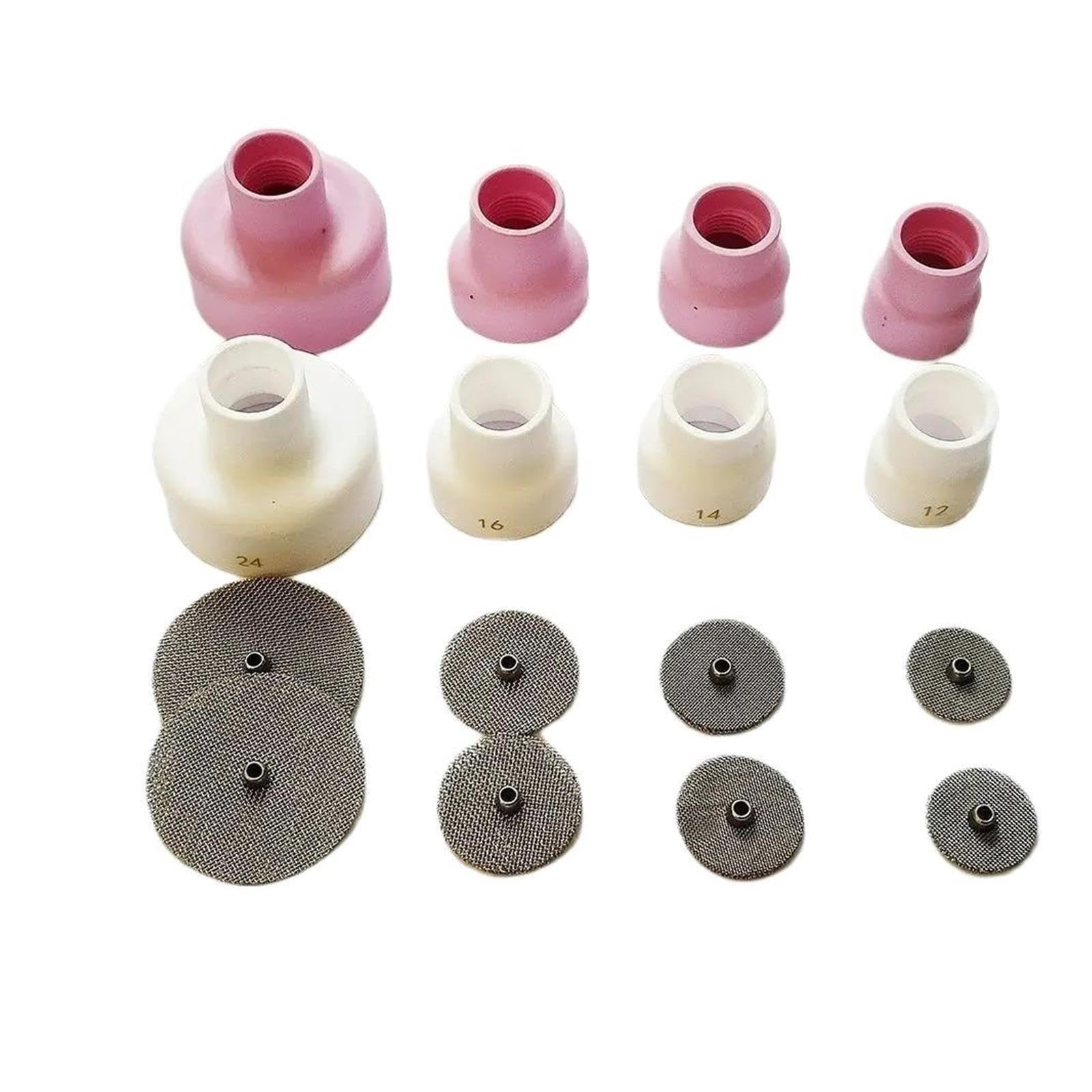 Tig Welding Nozzle Cup With Mesh For WP9/20/17/18/26 Torch(2.4mm,PINK 4PCS)