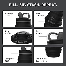 HYDAWAY 25oz Collapsible Water Bottle - BPA-Free, Leakproof, Lightweight, and Space-Saving - Perfect for Hiking, Travel, and All-Day Hydration
