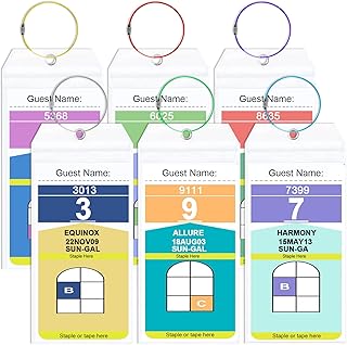 Cruise Luggage Tag Holder, 6 Pcs Clear Waterproof Cruise Luggage Tags with Colorful Steel Loops, Reusable Cruise Luggage Labels, Cruise Accessories for Trip, Vacation, All Cruise Line