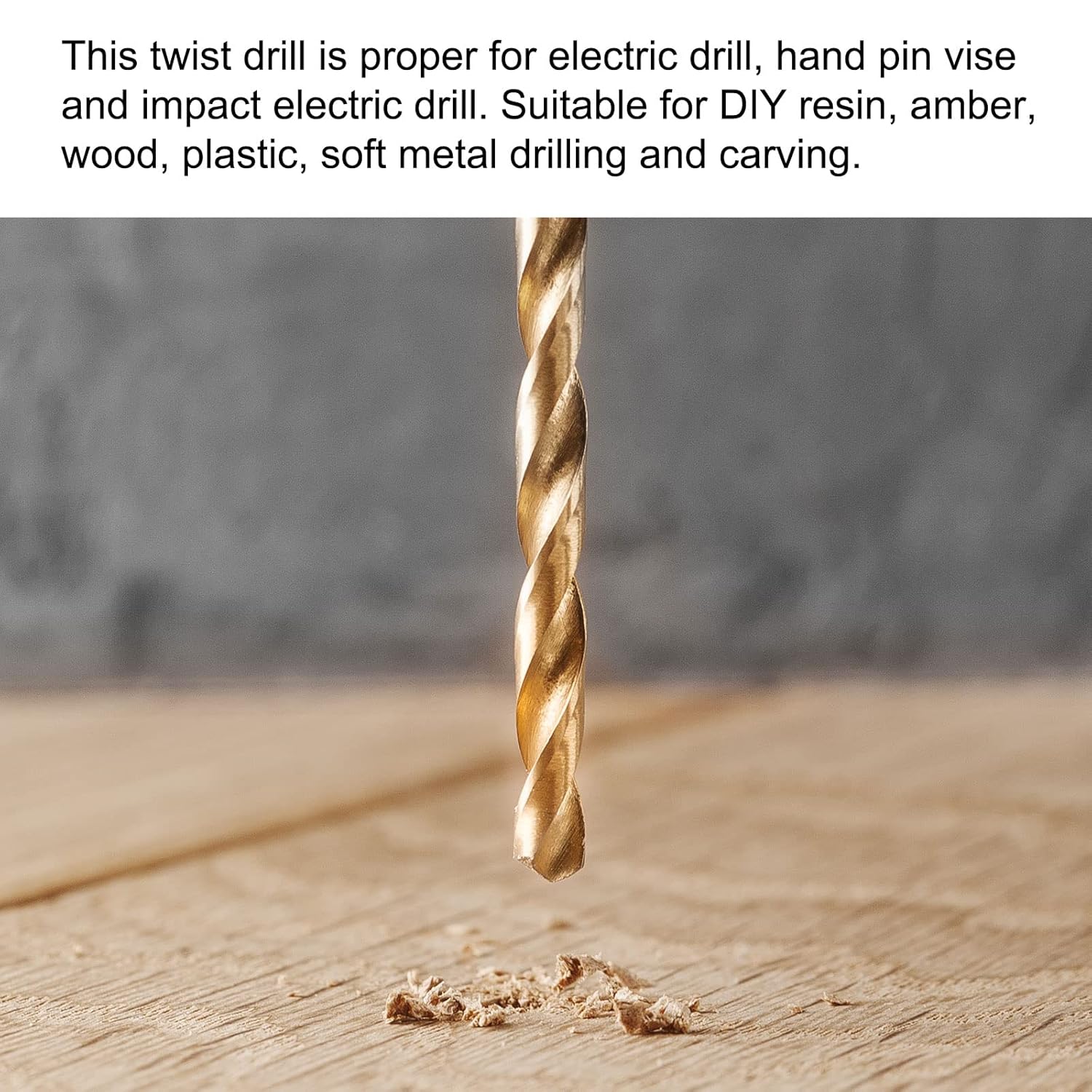 uxcell 6Pcs Mini Twist Drill Bit, 0.6mm Micro Engraving Drill Bits, High-Speed Steel 2.35mm Shank Titanium Coated for DIY Resin, Amber and Wood
