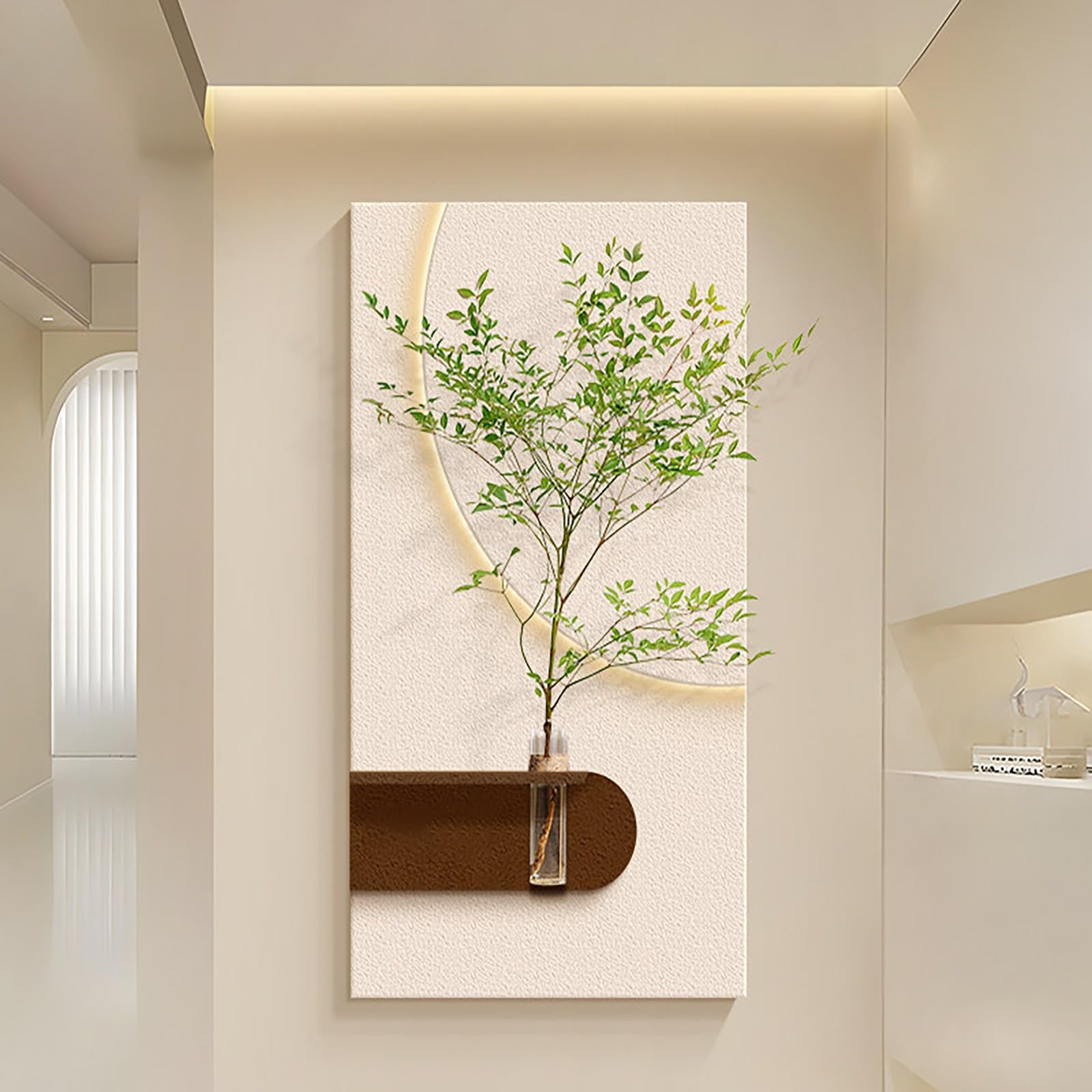 ZCQMSCWW 3D LED Minimalist Sandstone Textured Wall Sculpture Decor, Warm Light with Remote & Plug-in for Living Room, Study, Entrance(H,120 * 70cm/47.2 * 27.5in)