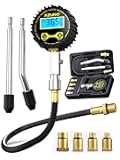 AZUNO Compression Tester Automotive, Digital Compression Gauge 200 PSI for Petrol Engine Cylinder Compression Tester Kit with Adapter & Hose