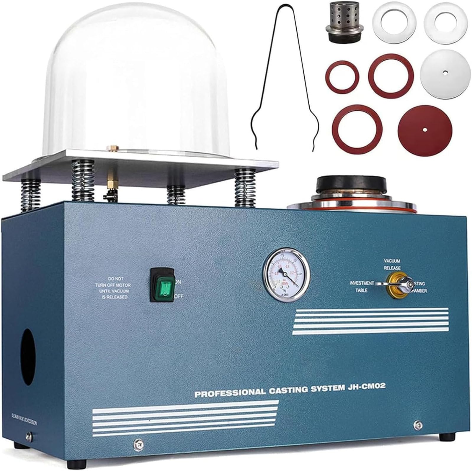 Máquina de fundición al vacío, Horno de fusión de Oro con Pantalla Digital de 2 litros y Tapa de vacío, máquina de Soldadura de joyería para el procesamiento de moldes.