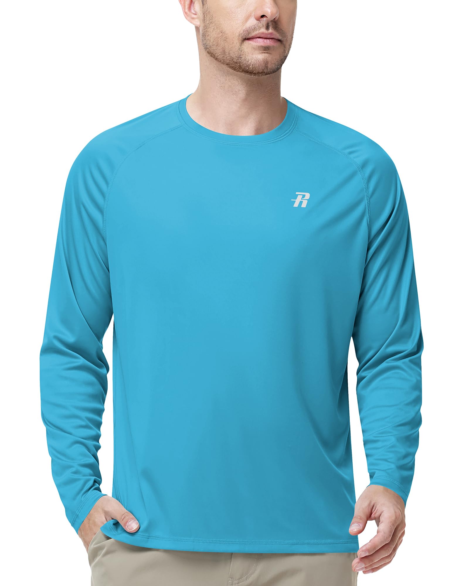 Runhit UV Shirt Herren Langarm UPF 50+ Sonnenschutz Schwimmshirt Atmungsaktives Schnelltrocknendes Rashguard für Surfen Angeln Wandern Outdoor