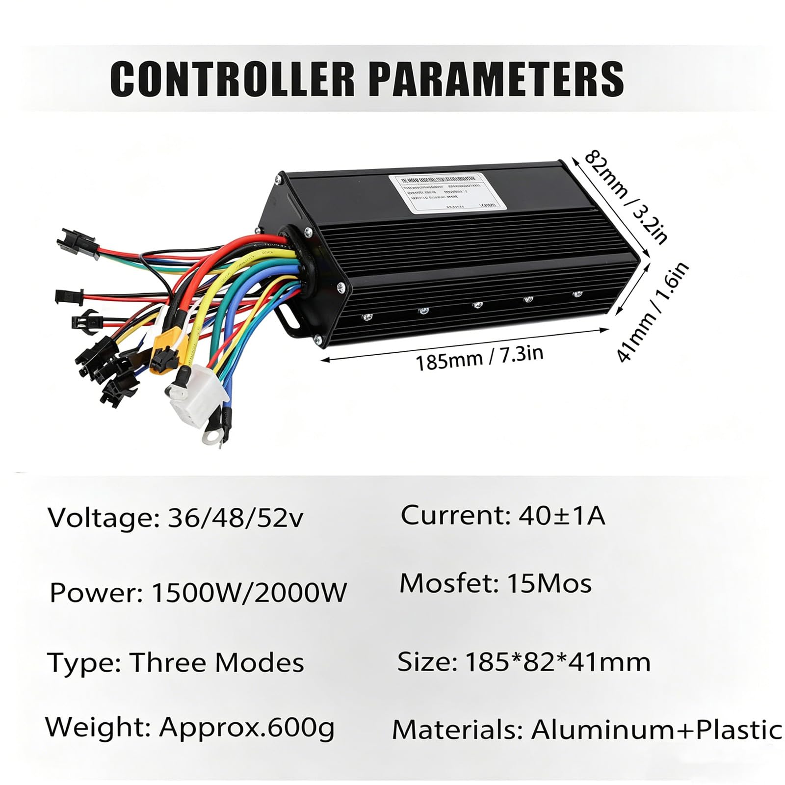 Kunray 36 V, 48 V, 52 V, 60 V, bezszczotkowy kontroler DC z wyświetlaczem LCD, podwójny tryb 750 W, 1000 W, zestaw kontrolerów do roweru elektrycznego, 30 A do roweru elektrycznego, bezszczotkowego