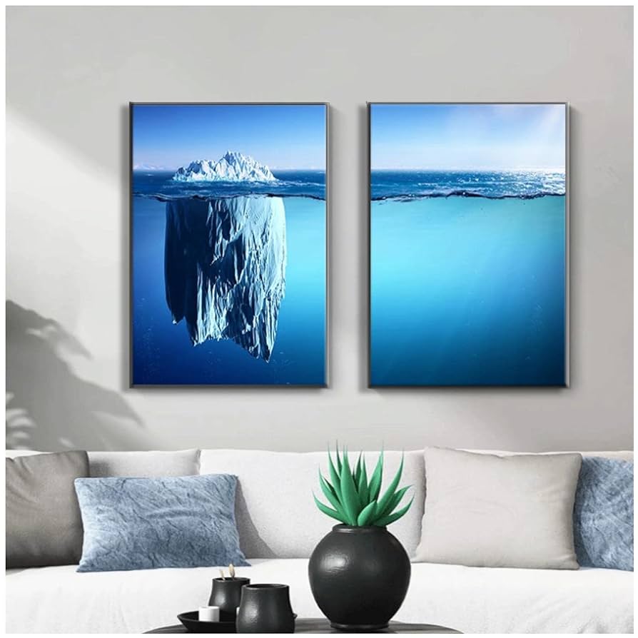 Amazon.co.jp: 北極のポスター北極の氷山の海の風景キャンバス