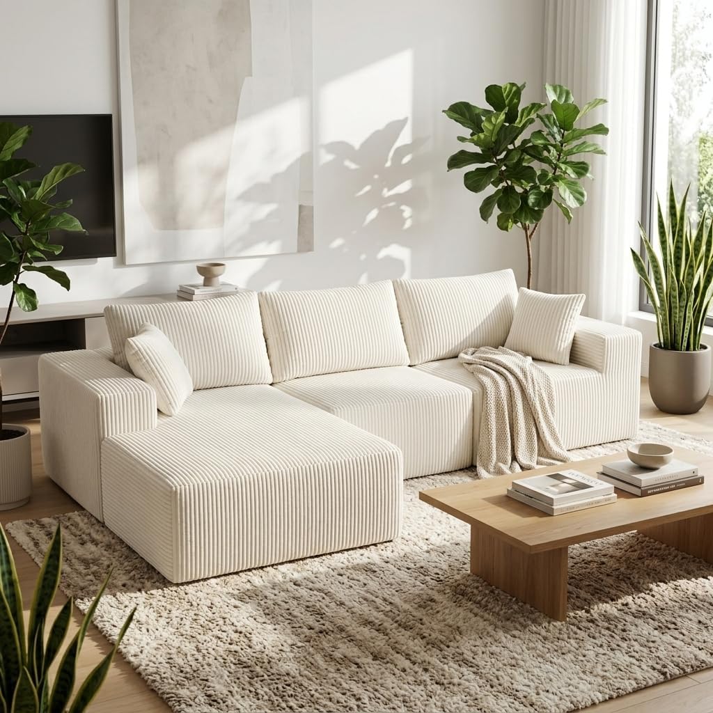 Aoitun L-Shaped Sectional Couch Covers with Chaise Lounge - Waterproof & Washable Slipcover for L-Shape Sofa, U-Shaped Sectional, and Oversized Chaise Lounge - Durable Fabric Protector