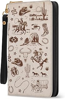 Western Womens Wallet, West RFID Blocking Wristlet Wallets for Women, Ladies Purse with Zip