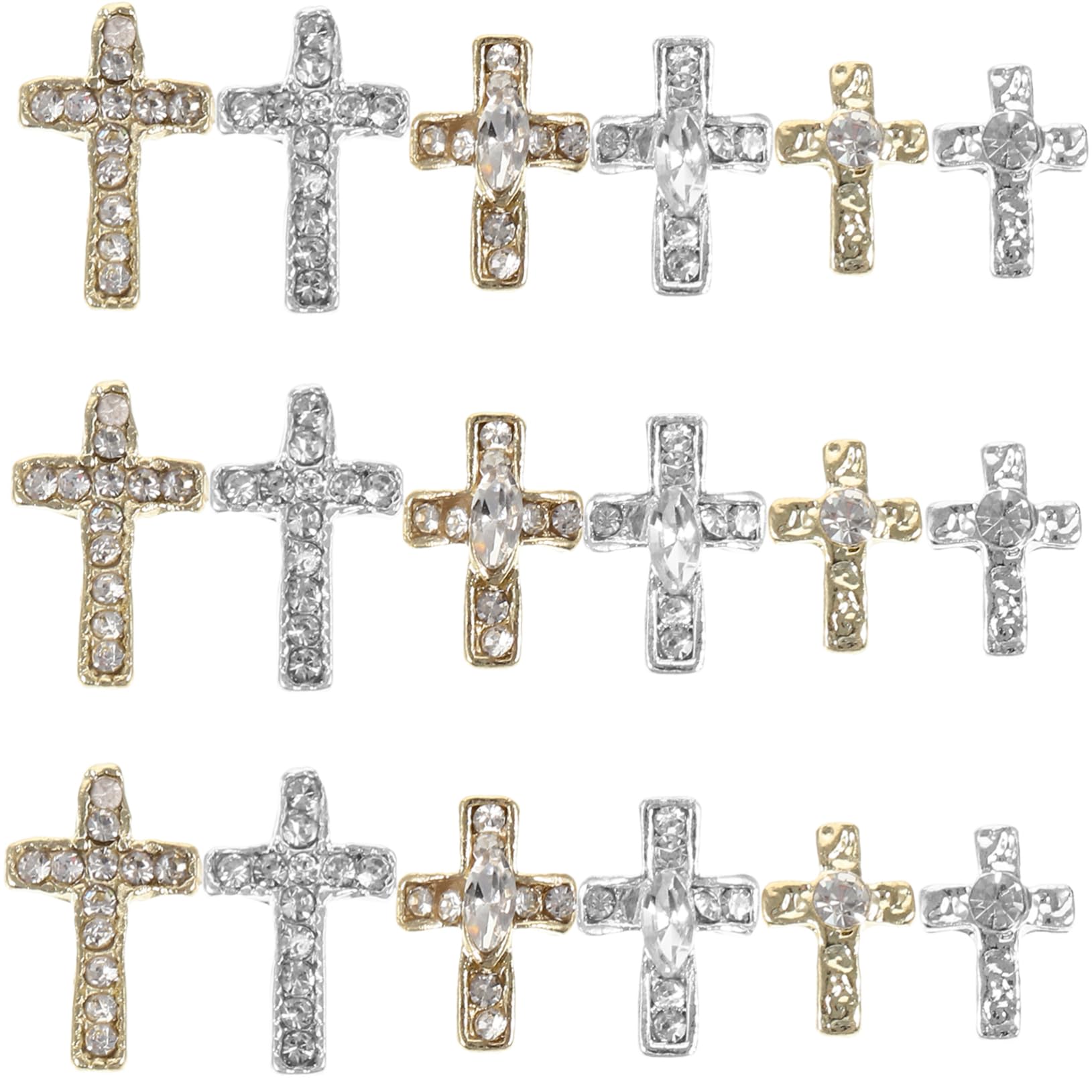 VICASKY 3 Set Gioielli in Lega Strass Ebrei in Unghie Attraversa La Produzione Di Gioielli Ciondoli Per Unghie Ciondolo Per Unghie in Metallo Accessori Per Unghie Lega Di Zinco 60 Pezzi*3