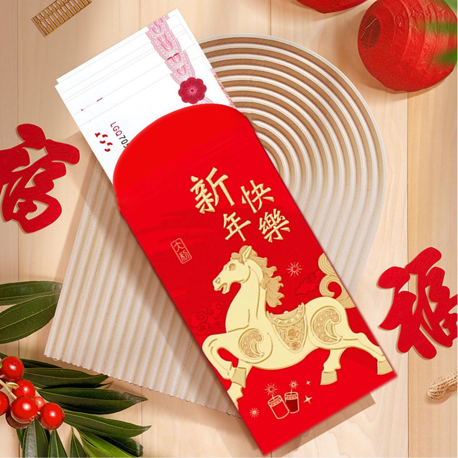 Buste Rosse Cavallo 2026 Capodanno Cinese Hong Bao Regalo Pacchetti Rossi Confezione da 18