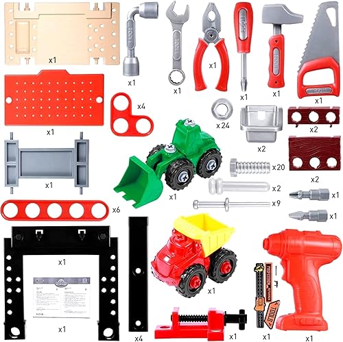 Miniatura 5 de Herramientas básicas 91 unids herramientas de reparación Juego de juguetes. Hogar, escuela, kit de herramientas pequeñas