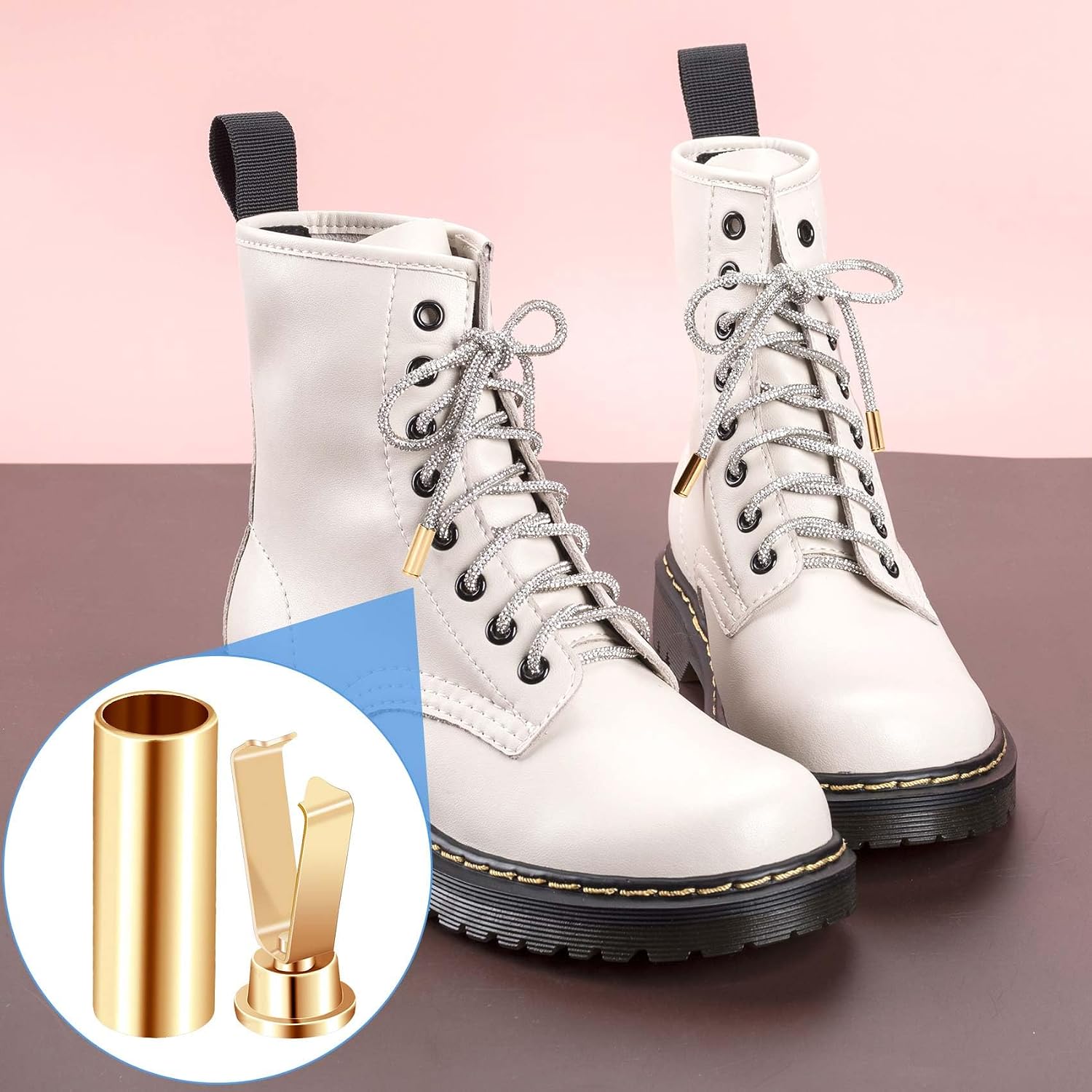 Joez Wonderful Alloy Shoelace Tips, Replacement for Metal Shoe Lace Aglets, Silver Cylindrical Shoestrings Tip