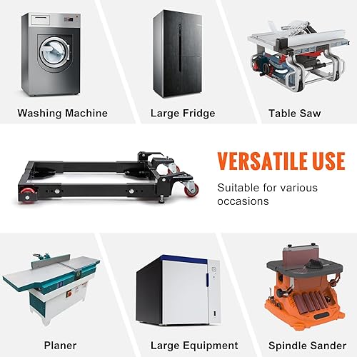 Miniatura 6 de VEVOR Base móvil universal ajustable, capacidad de carga de 1500 libras, base móvil rodante de alta resistencia con palancas de bloqueo, utilizada