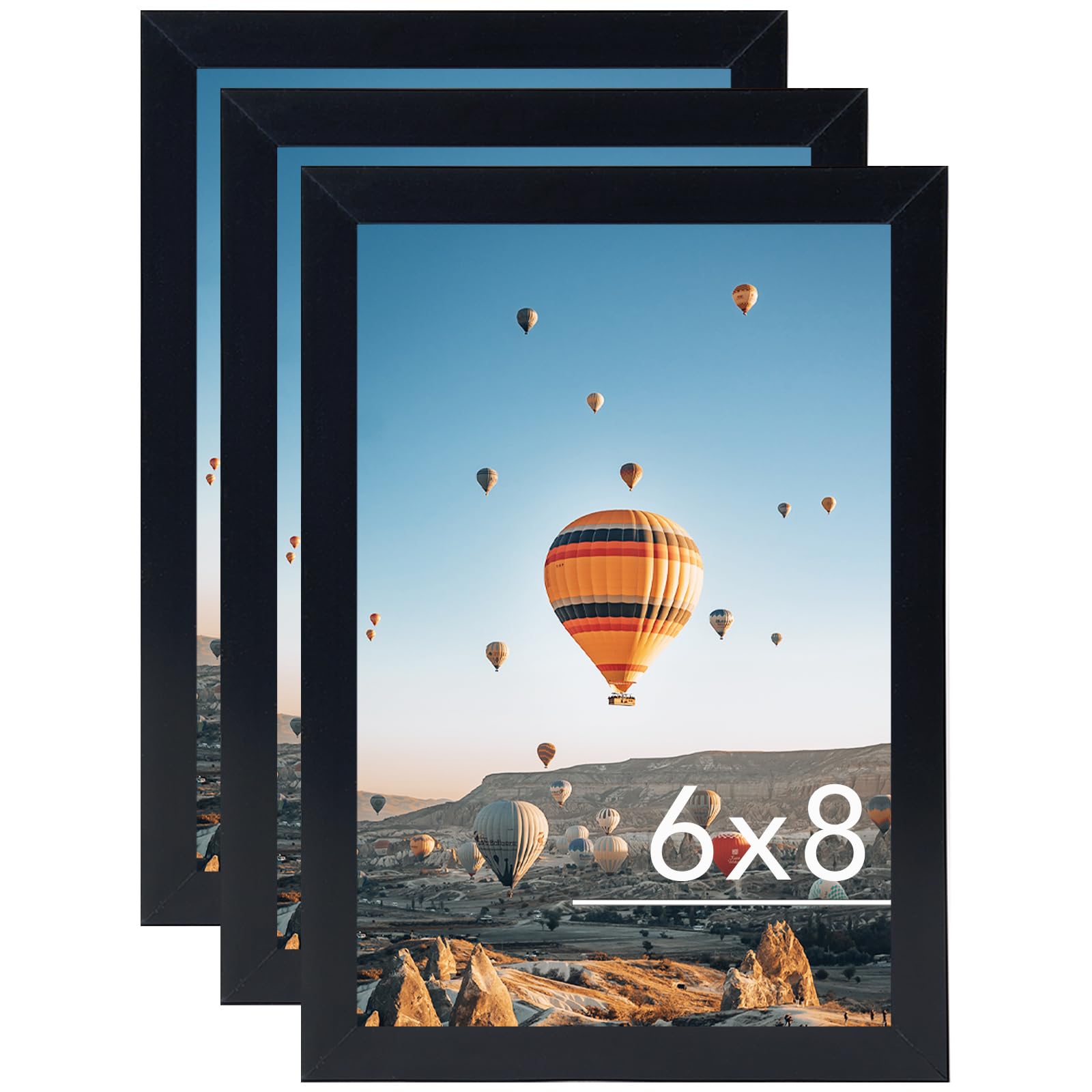 JCJMY 6x8 Picture Frame Set of 3 Black