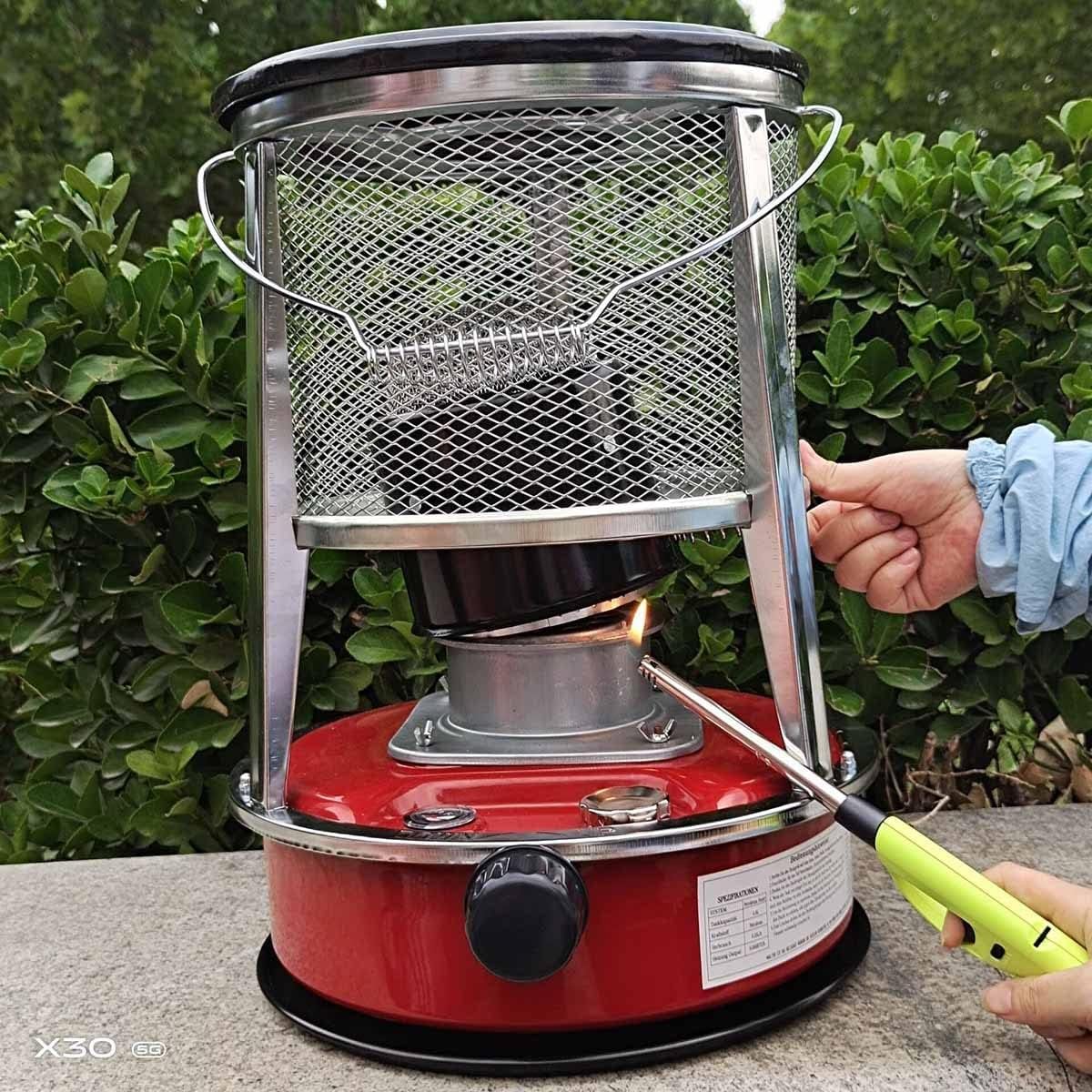 Piece na naftę do użytku w pomieszczeniach przenośny grzejnik 4,6L/6L konwekcyjne grzejniki olejowe nieelektryczna kuchenka do gotowania na zewnątrz Camping(Red (4.6L))