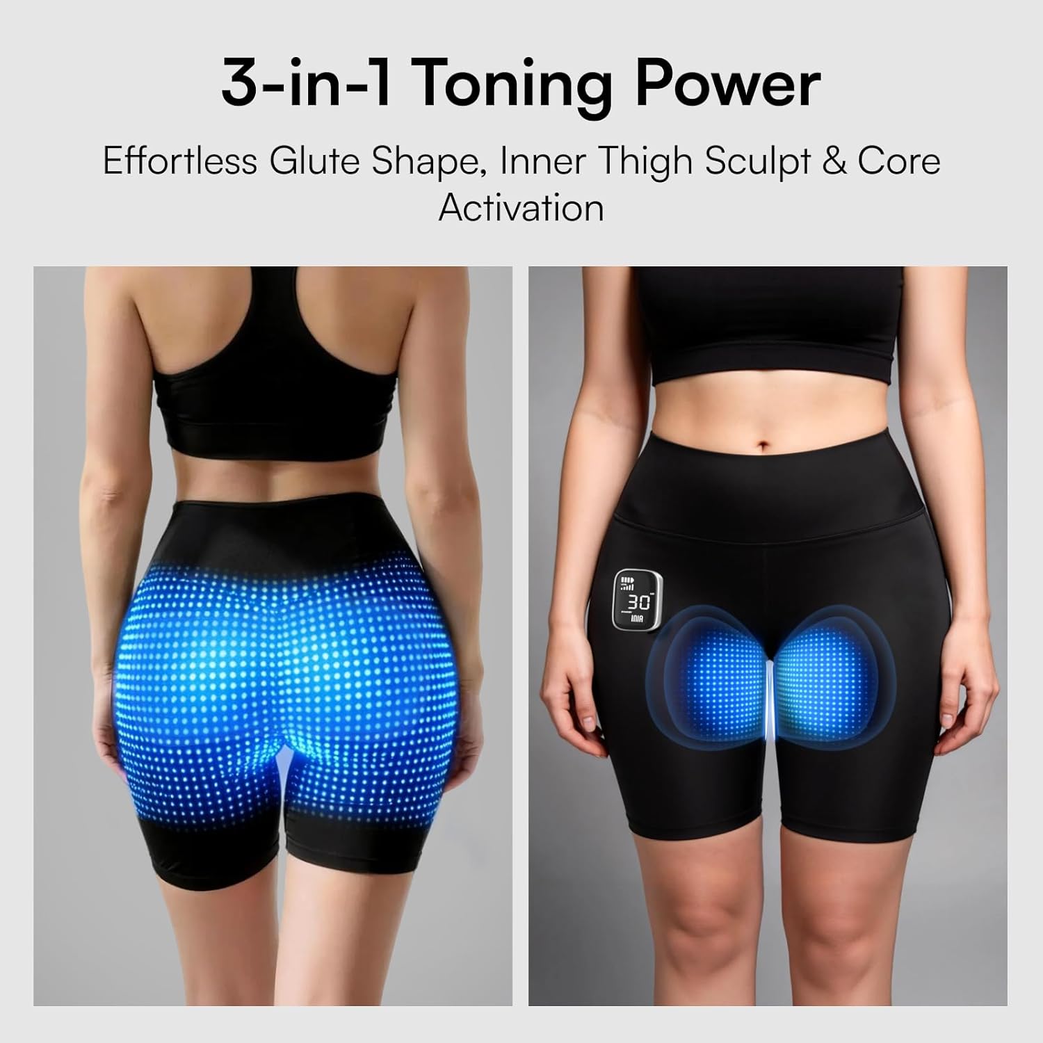 INIA CURVIFY 3-in-1 Toning Shorts for Women – Hips, Thigh and Core Areas Support with 4 Modes & Wireless Controller