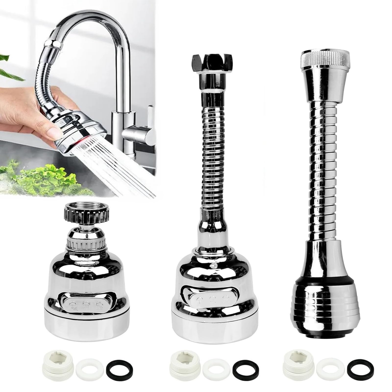Repuesto para baño y cocina con regulador de agua rotativo para lavado diario