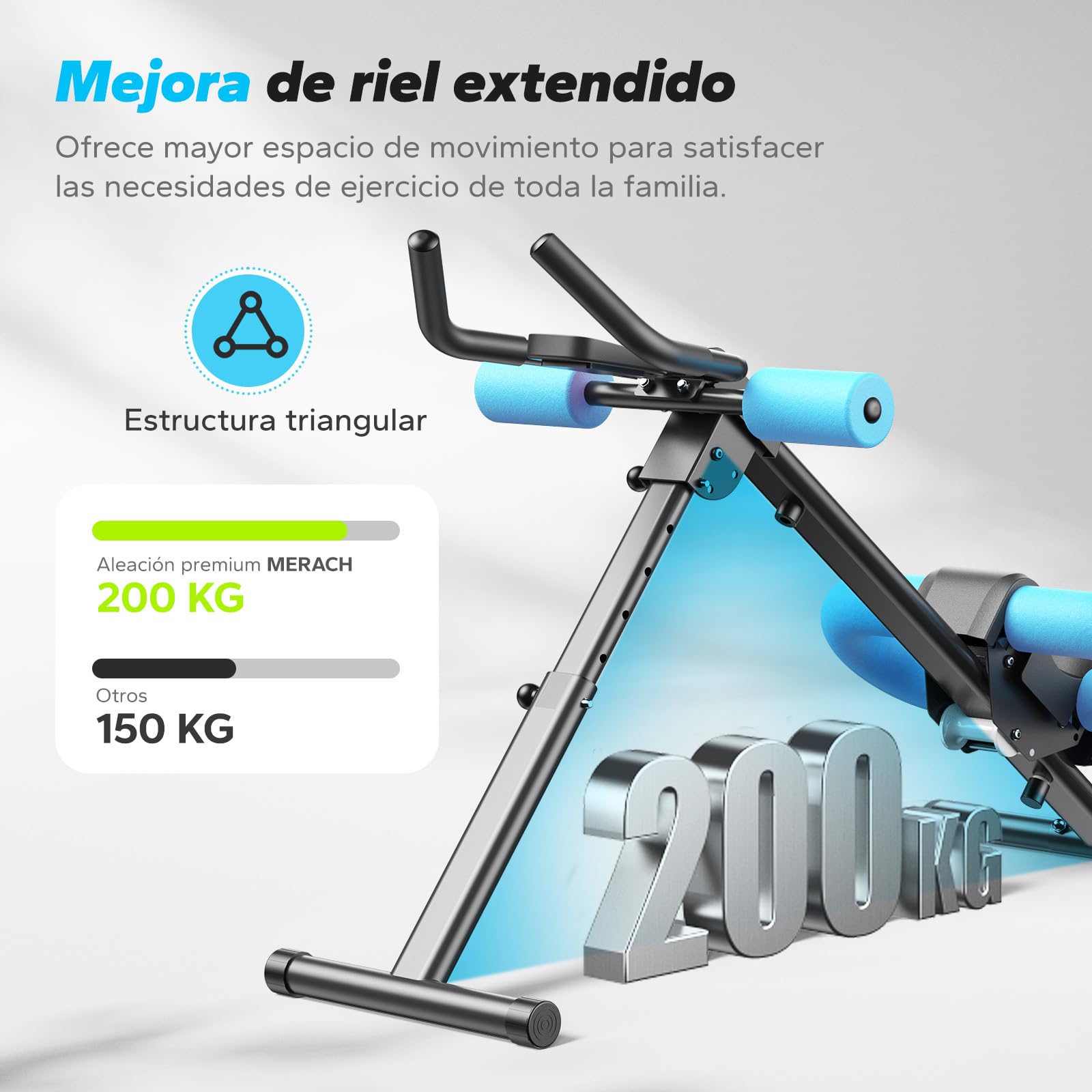 MERACH Entrenador de Abdominales, Entrenador de músculos Abdominales para el hogar, Dispositivo de Entrenamiento Multifuncional para Entrenamiento de Cuerpo Completo