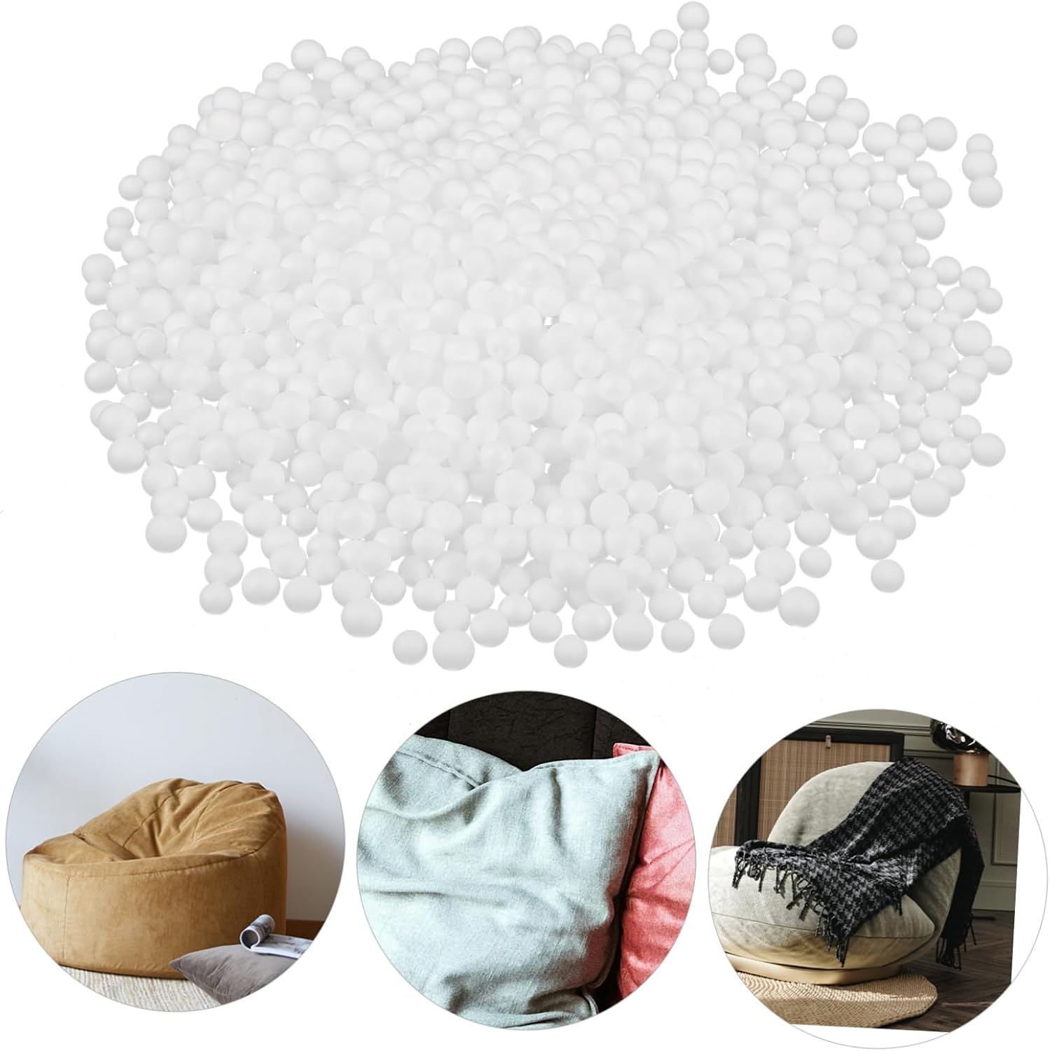 1pack Multi-use Foam Particles for Bean Bags Dog Beds and Soft Filling Material for Crafts and Decorative for Scenes and Pillow Stuffing