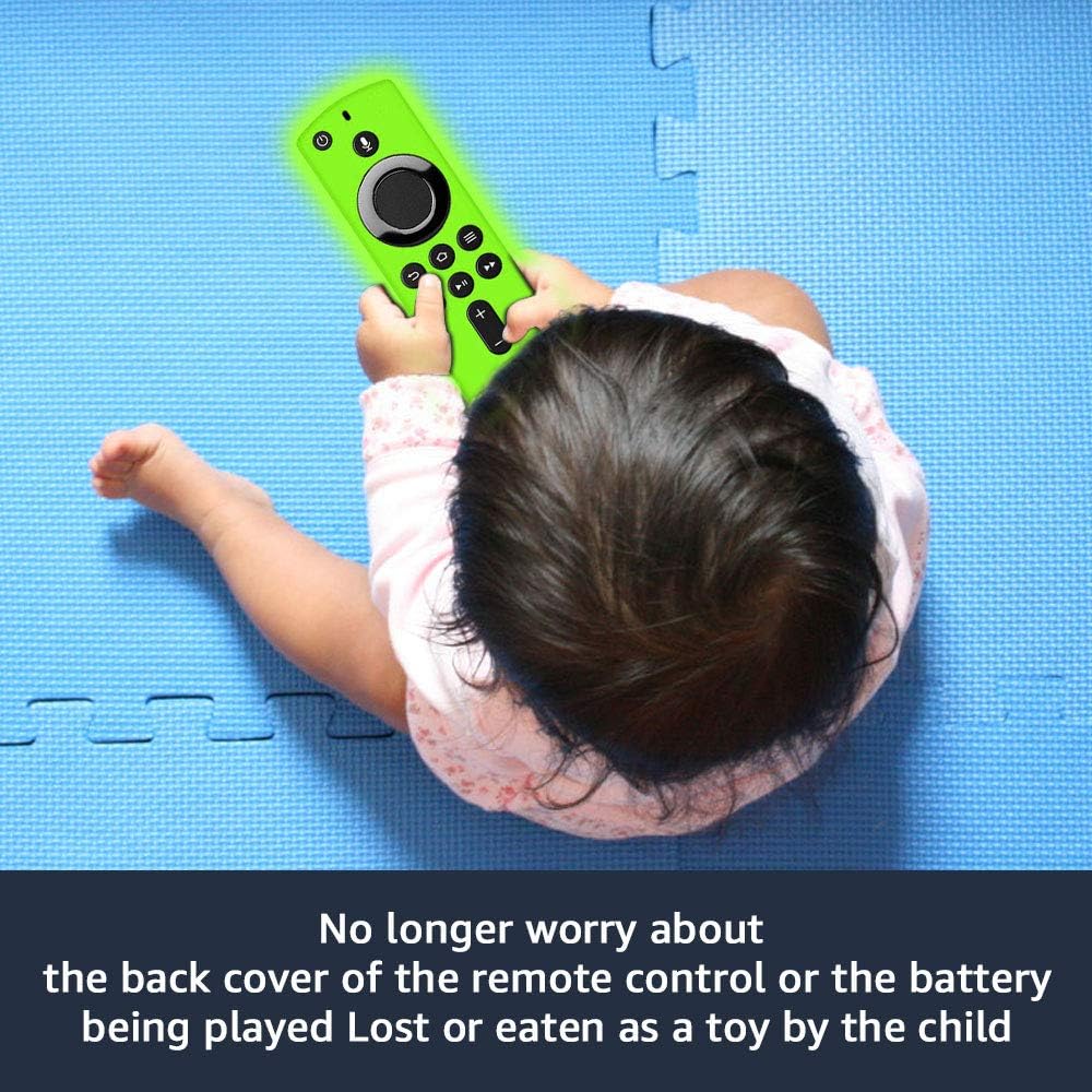 [2 Pack ] Firestick Remote Cover Case, Silicone Fire Remote Cover Case Compatible with 4K Firestick TV Stick, Firetv Remote Cover Case, Lightweight Anti Slip Shockproof (Glowing Green & Red not Glow)