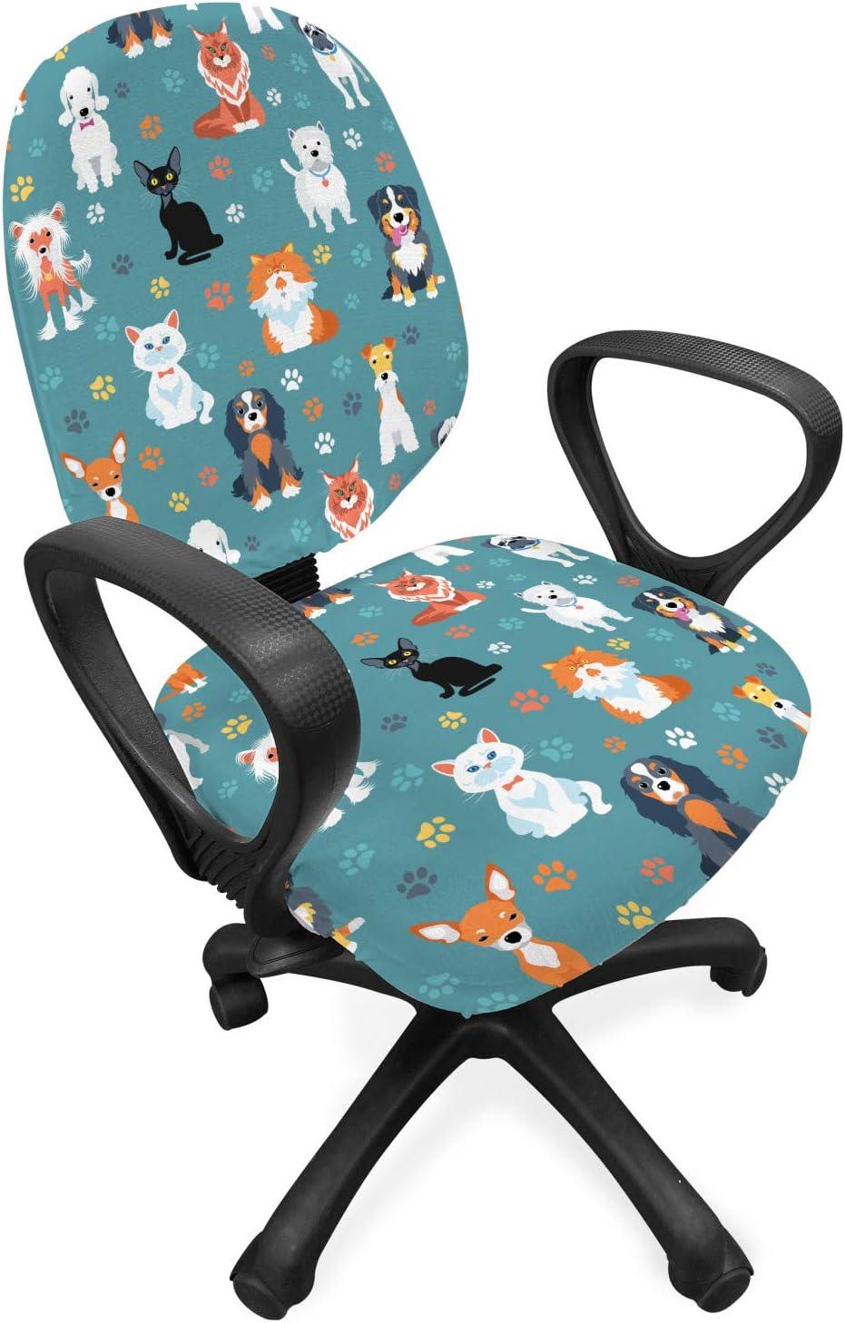 Ambesonne Animal Print Office Chair Slipcover, Pet Lover