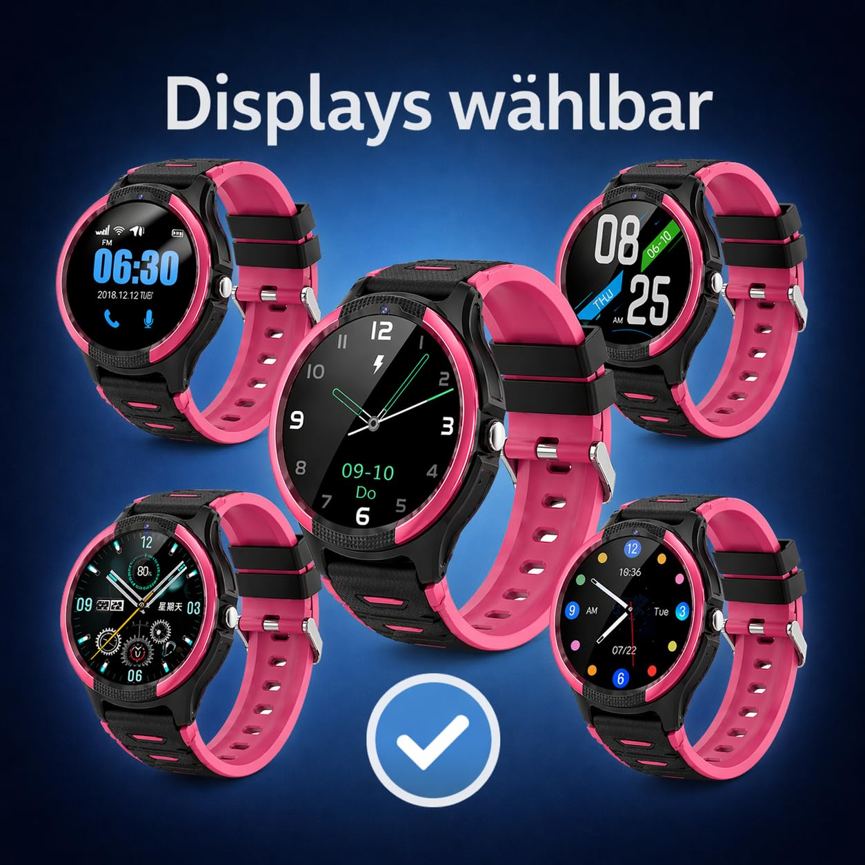 Seniorenuhr NC120S 4G mit Sturzerkennung, Vitalmessung & GPS-Tracking – Berry Metallic