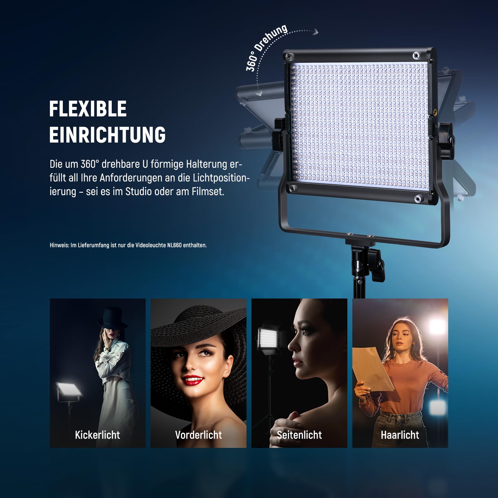 NEEWER 2er Pack zweifarbige 660 LED Videoleuchte und Stativ Set: (2) 3200–5600K CRI96+ dimmbare Beleuchtung mit U Halterung, (2) 75 Zoll Stativ für Studiofotografie und Videoaufnahmen, NL660
