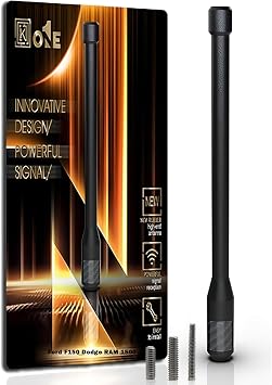 KEYO1E Carbon Fiber Antenna Compatible with Ford F150 2003-2025 / Dodge RAM 1500 1994-2025/7.9 Inches Flexible Rubber Truck Car Antenna Replacement/Designed for Enhance FM/AM Reception