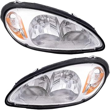 Brock Replacement Driver and Passenger Headlights Compatible with 2001-2005 PT Cruiser 5288765AI 5288764AI