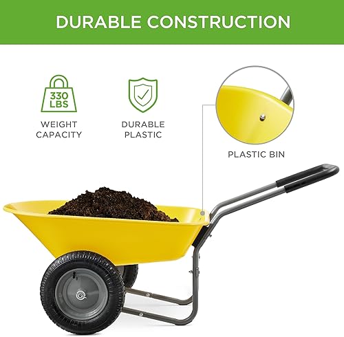 Vista 41 de Best Choice Products carretilla de jardín para hogar con doble rueda