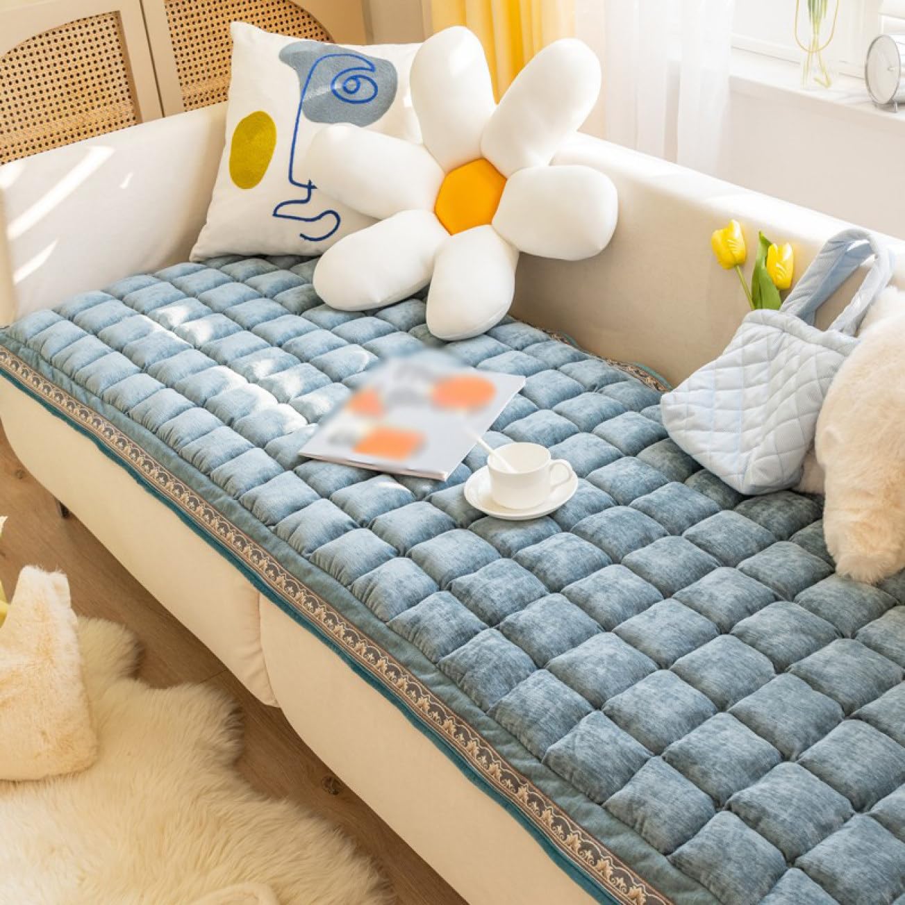 Amazon.co.jp: [DLAWF] シートクッション ロング ソファ 座布団