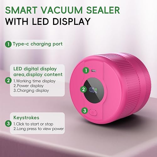 Miniatura 2 de Mason Jar Vacuum Sealer Kit, Electric Sealer for Wide and Regular Mouth Mason Lids, Canning Vacuum Sealer Mason Jar, Automatic Vacuum Sealer Machine