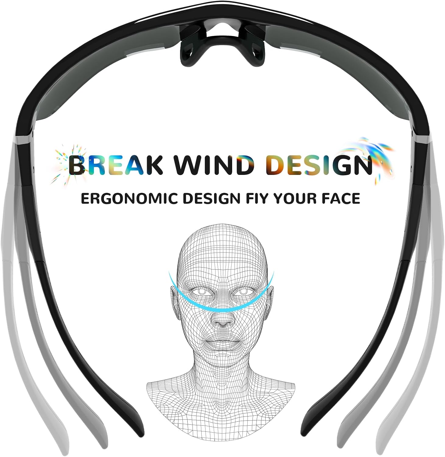 B.N.U.S Sports Sunglasses for men polarized Ultimate UV Protection for Cycling, Running, Baseball, Rowing Outdoor