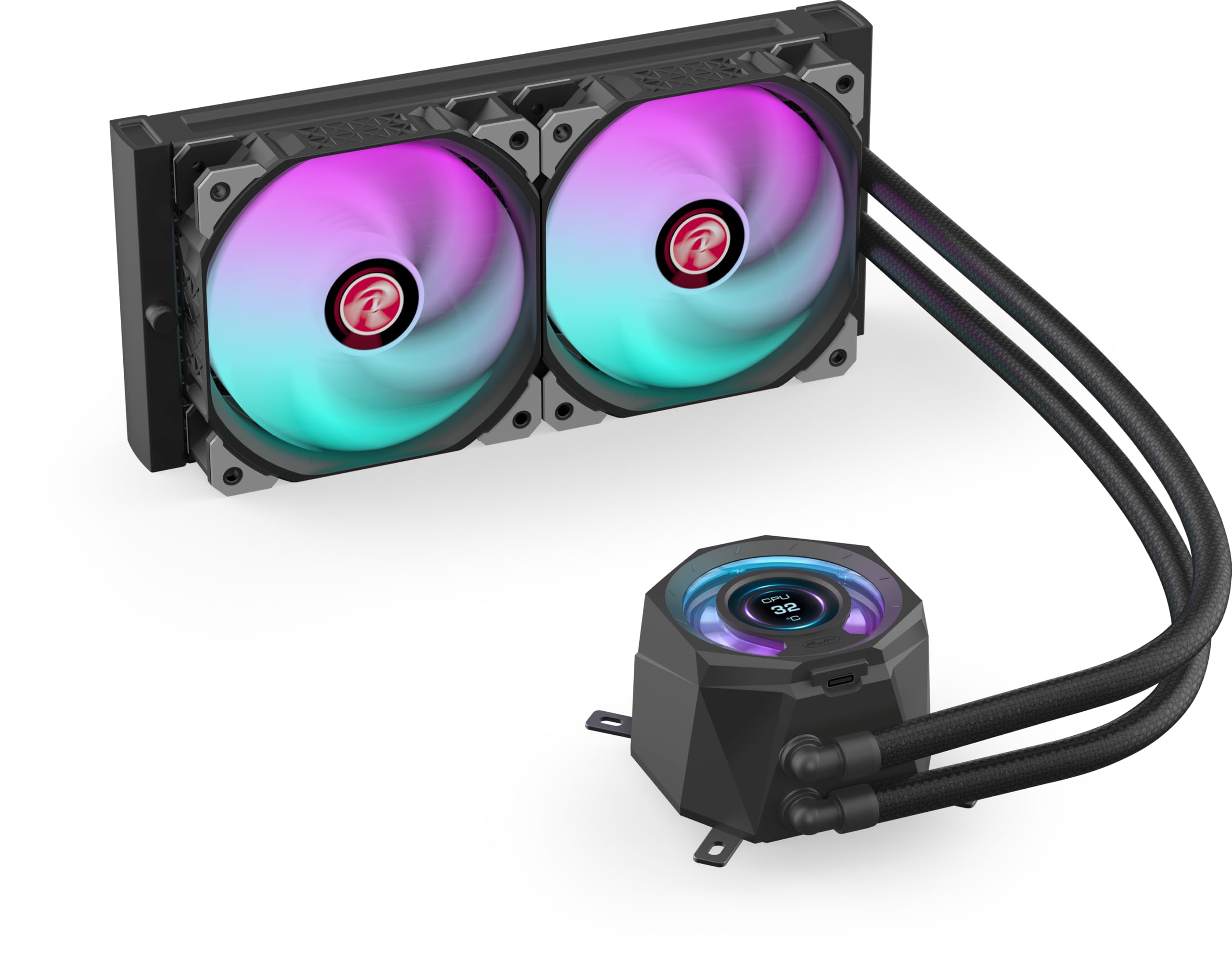 RAIJINTEK RAFF CPU LIQUIDO CYCLOPS 240 BLACK ARGB PWN LCD TFT 1.4 0R10B0023