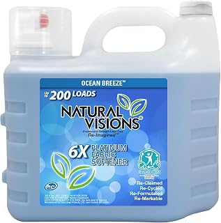 Natural Visions Fabric Softener: Ocean Breeze, Softens, Reduces Stiffness, Eliminates Static Cling & Wrinkles – Irresistible Scent for Ultimate Freshness!