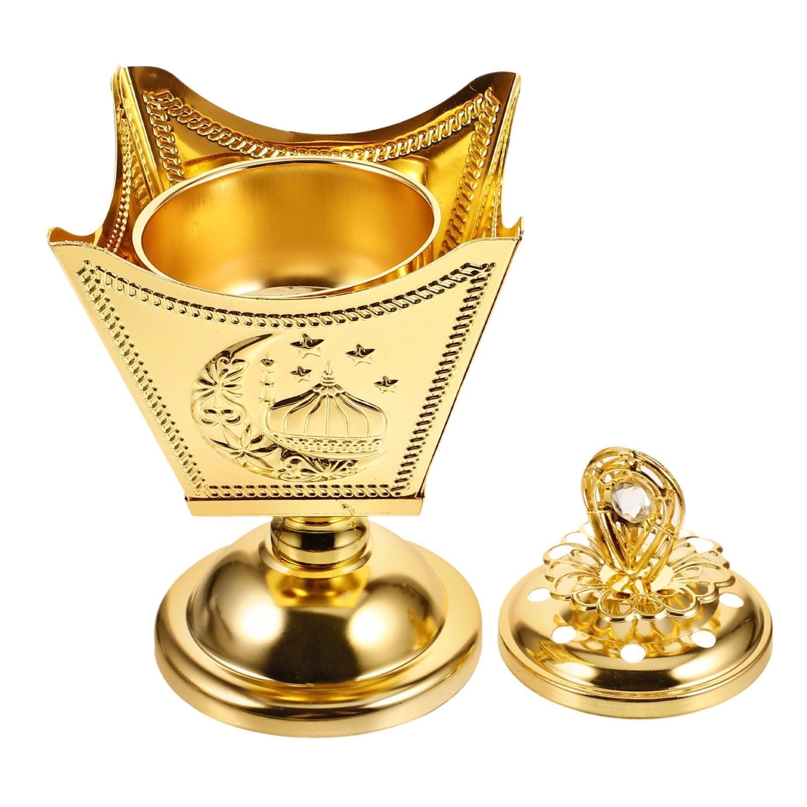 Arabic Incense Burner Censer,Gold Plated Incense Holder,Aromatherapy Aroma Burner,Tabletop Decor for Office&Living Room