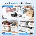 PM240 Label Maker Machine with Tapes, 2" Portable Thermal Label Printer for Phone & PC, Bluetooth Label Maker with Multiple Templates for Small Business, Office, Home, School, Set 1