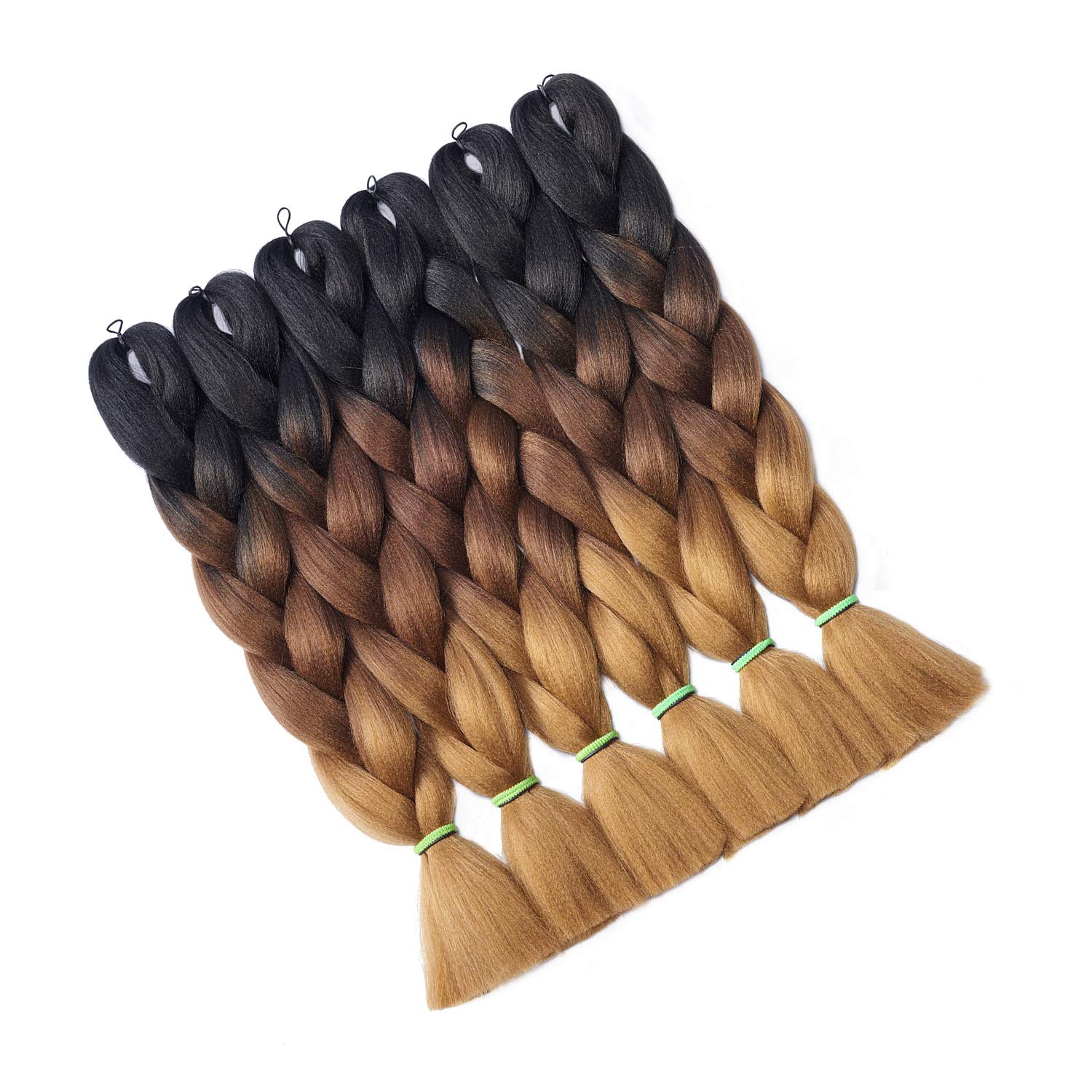Hairingrid Jumbo Braid Hair Ombre Extension 24inch 6pcs/Lot 100g/pc Synthetic Hair Twist Braiding Hair Crochet Hair for African American Women (R76XM57#）