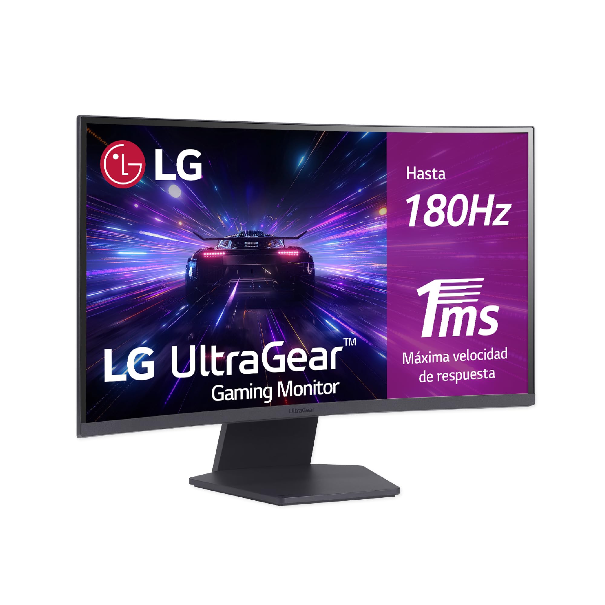 LG 27GS60QC-B - Monitor Gaming Ultragear, 27", VA, 2560x1440, 16:9, 180 Hz, 1 ms/FreeSync/Conectividad Universal, No Curvo, No Pivotable, Morado Grisáceo