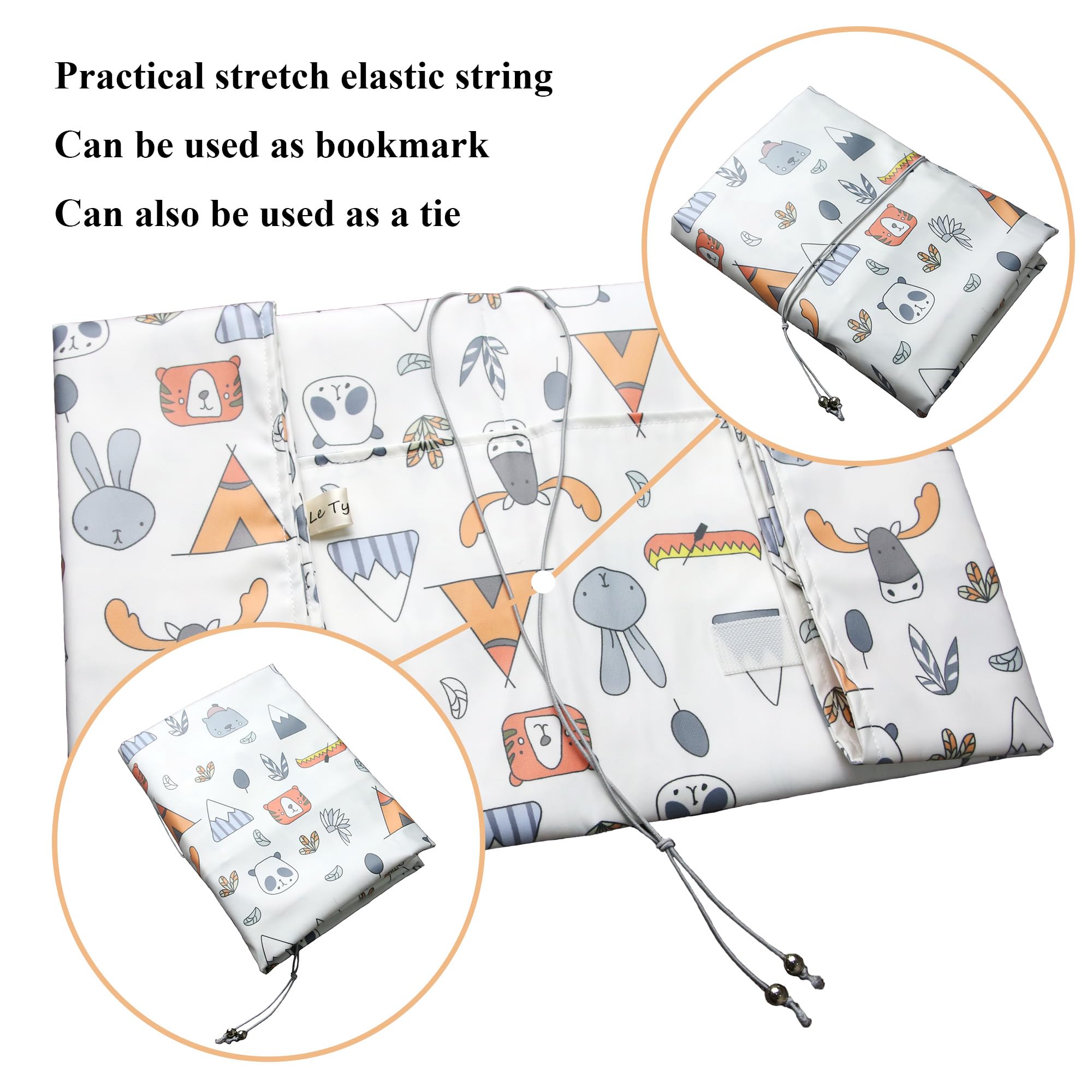 Protege Cahier 24x32 Couverture Livre Imperméable Le Tyerisa - Motifs Animaux - Taille Réglable 20-25cm - Blanche Protection Livre Taille Ajustable